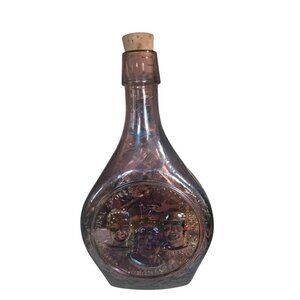 Apollo 17 Commemorative Purple Iridescent Glass Decanter With Cork Stopper Embos